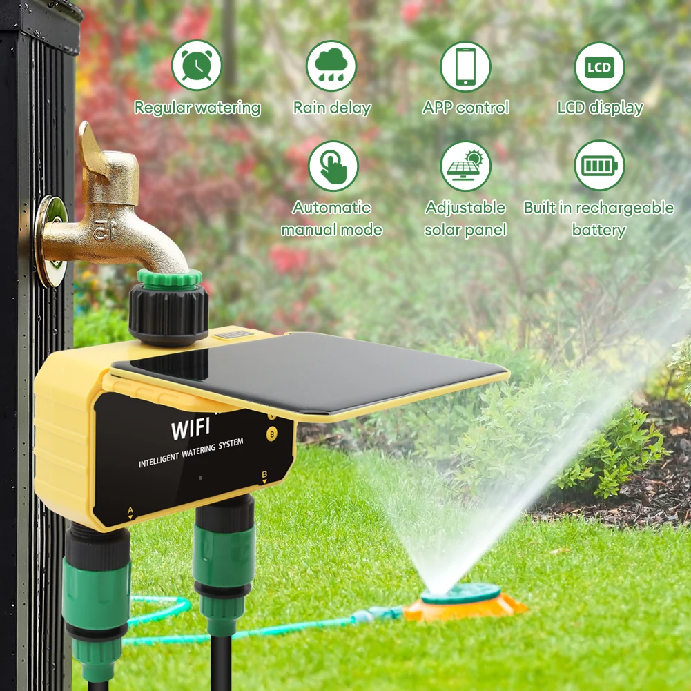 WiFi Solar Timer Dual Water Va - đánh giá và giá Timer Dual Outlet