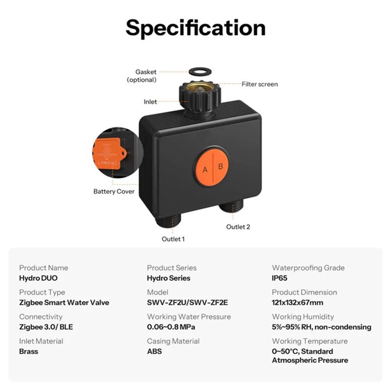 AB66-IP65 Rated Zigbee 3.0 Hyd - đánh giá và giá Timer Dual Outlet